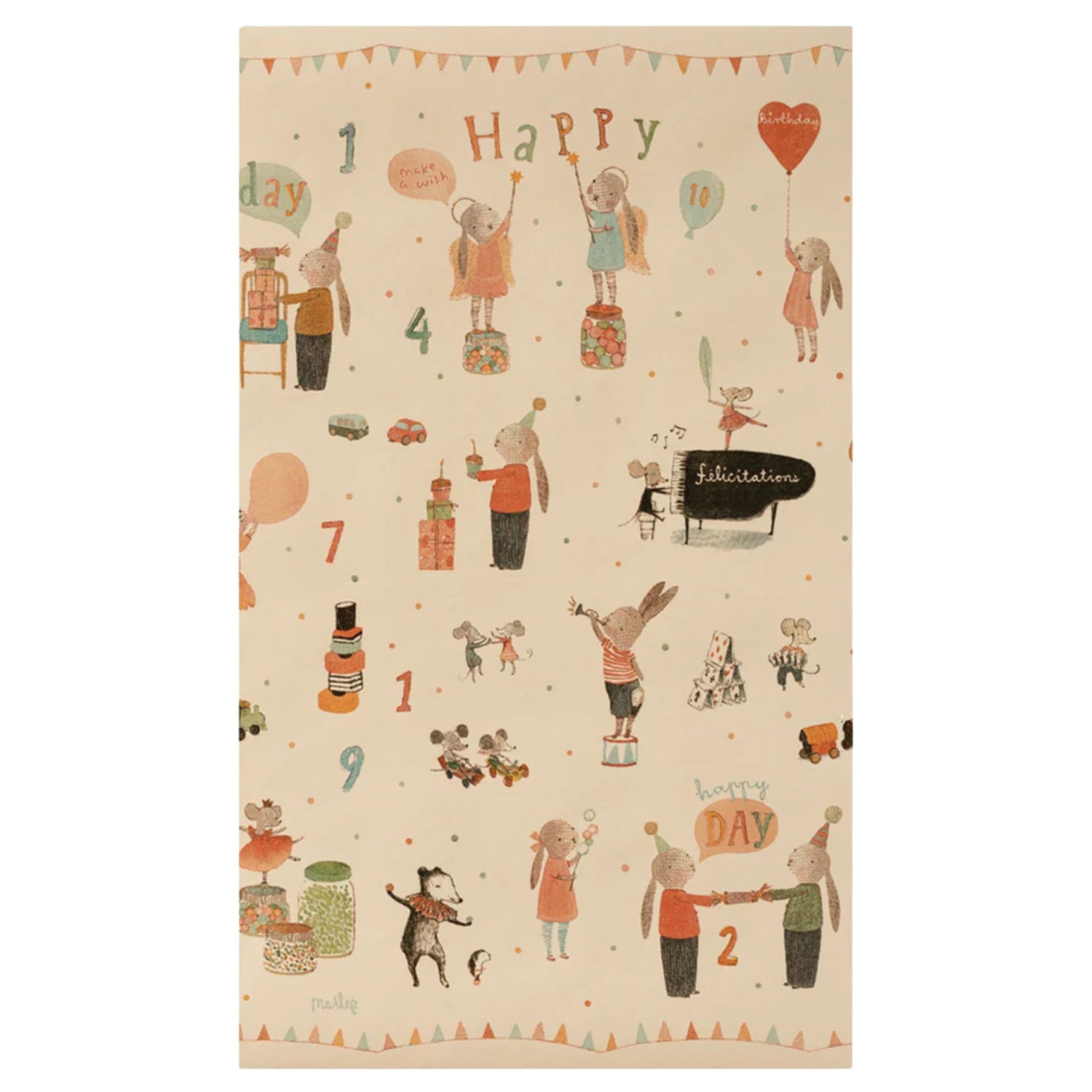 Maileg Gift Wrap - Happy Day (10m)