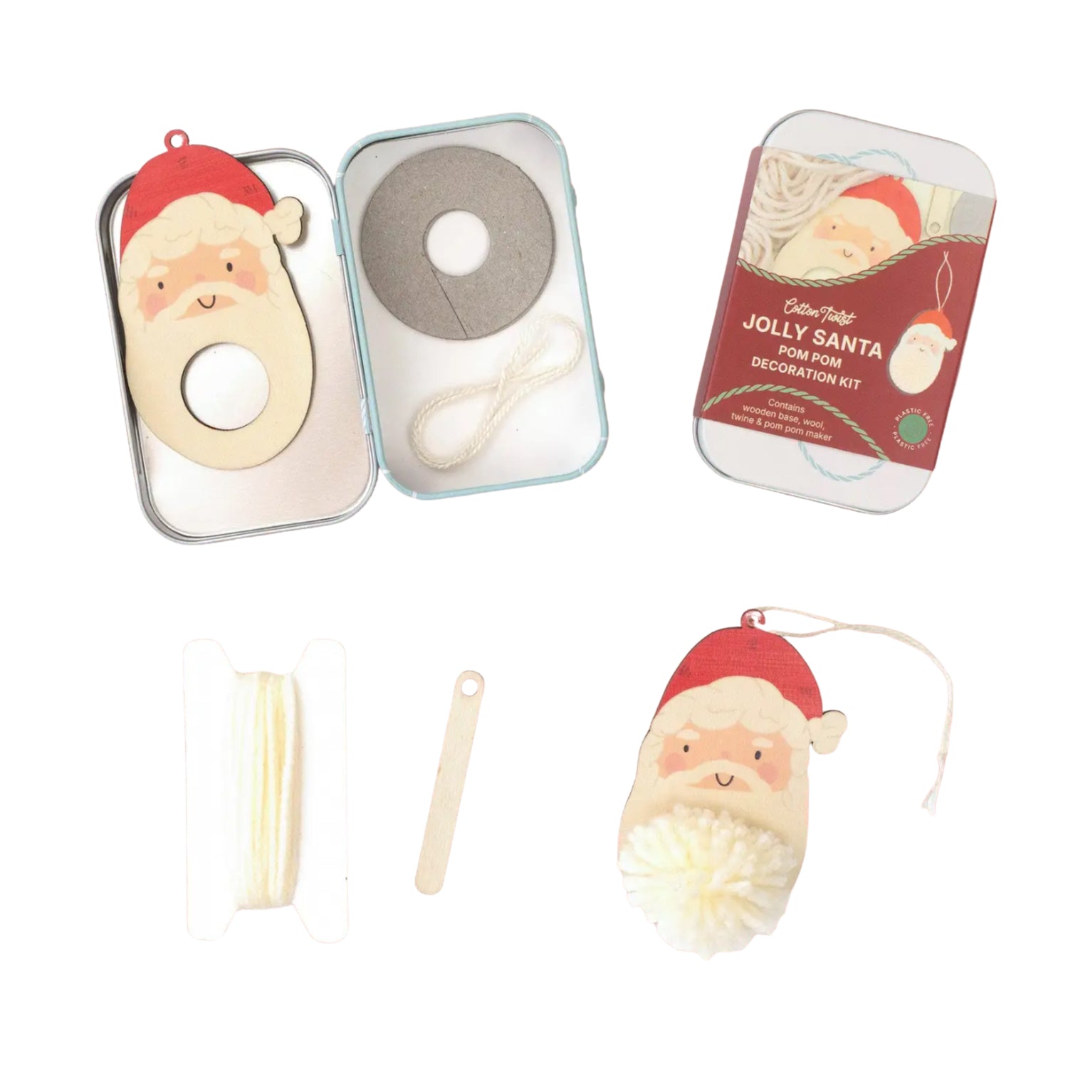 Make Your Own Pom Pom Santa Decoration Kit