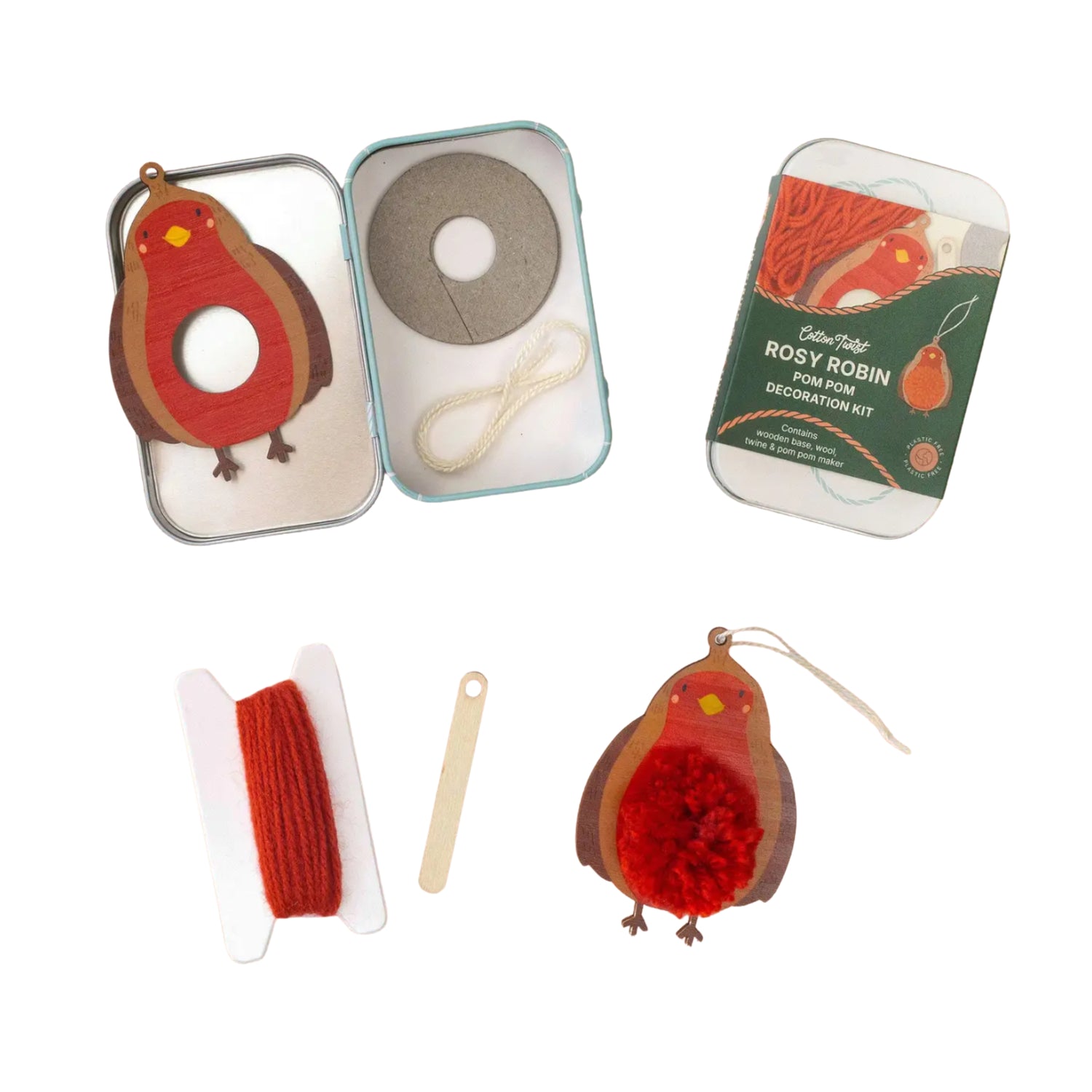 Make Your Own Pom Pom Robin Decoration Kit