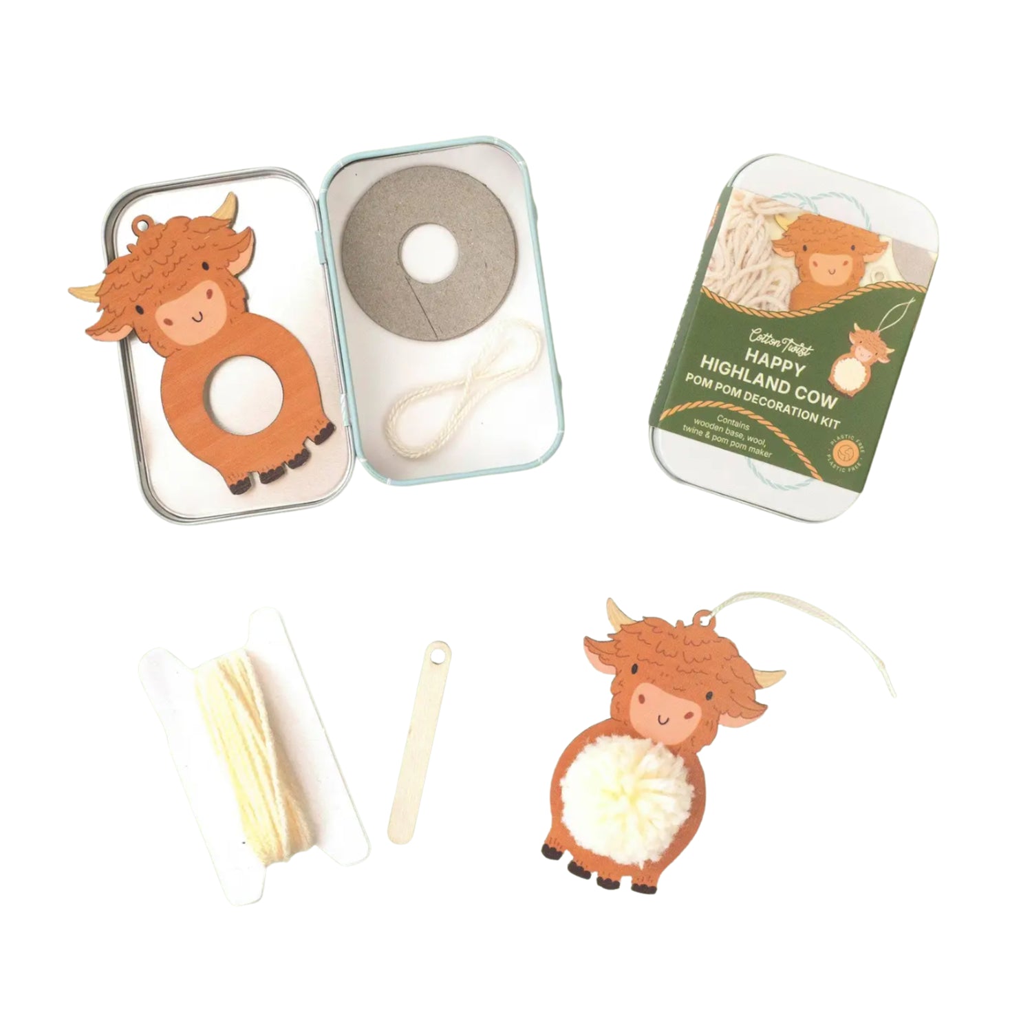Make Your Own Pom Pom Highland Cow
