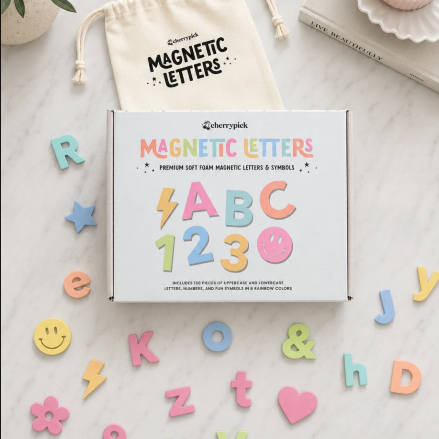 Soft Foam Magnetic Letters & Symbols Set (Pastel Rainbow)