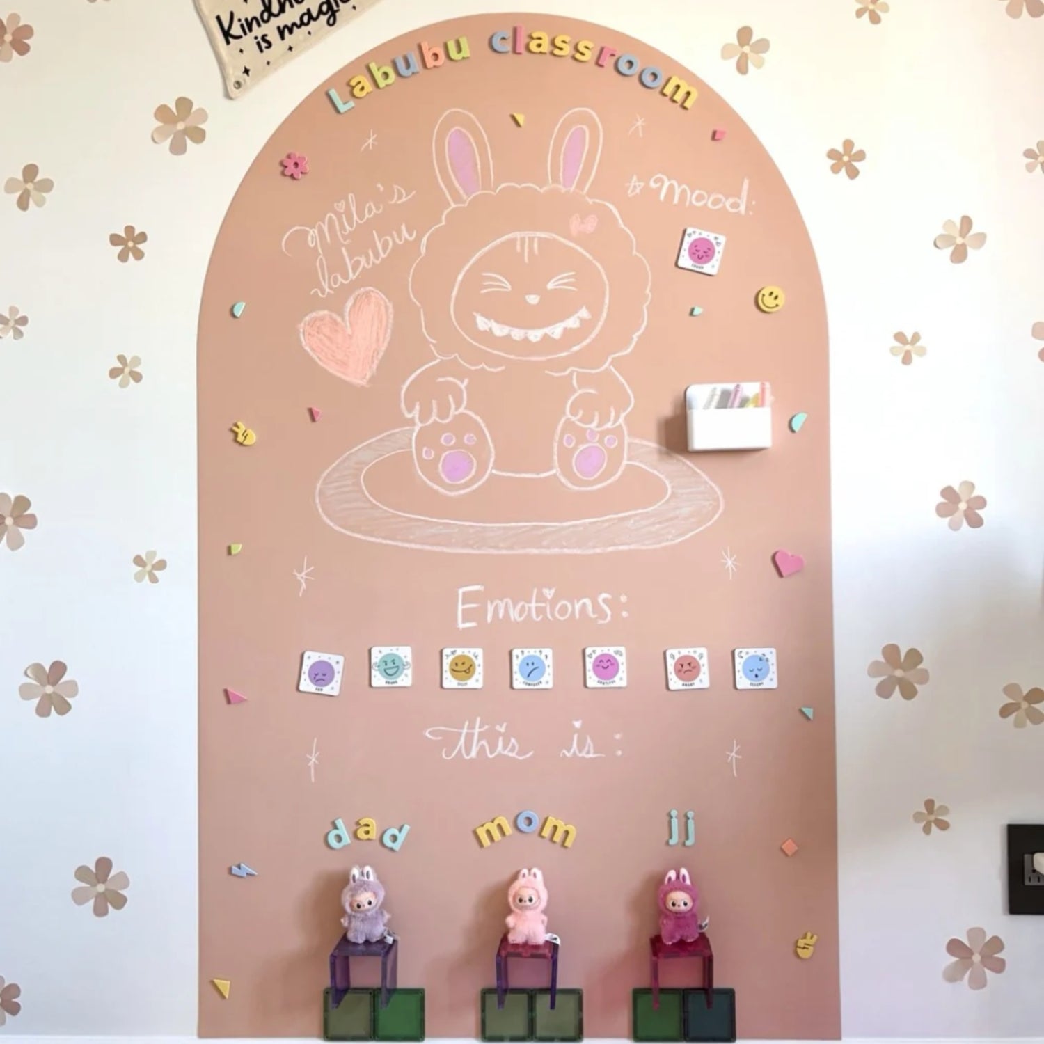 Dustless Chalk Crayons + Magnetic Holder Bundle for Magic Playwall (White)