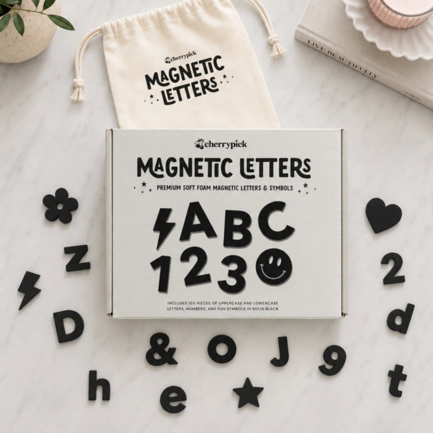 Soft Foam Magnetic Letters & Symbols (Black)