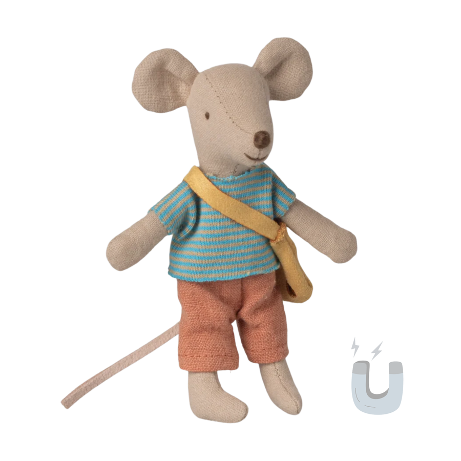 Maileg Mouse with Bag (Little Brother)