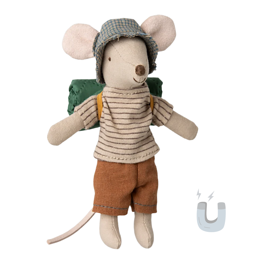 Maileg Hiker Mouse 2025 - Thin Stripes (Big Brother)
