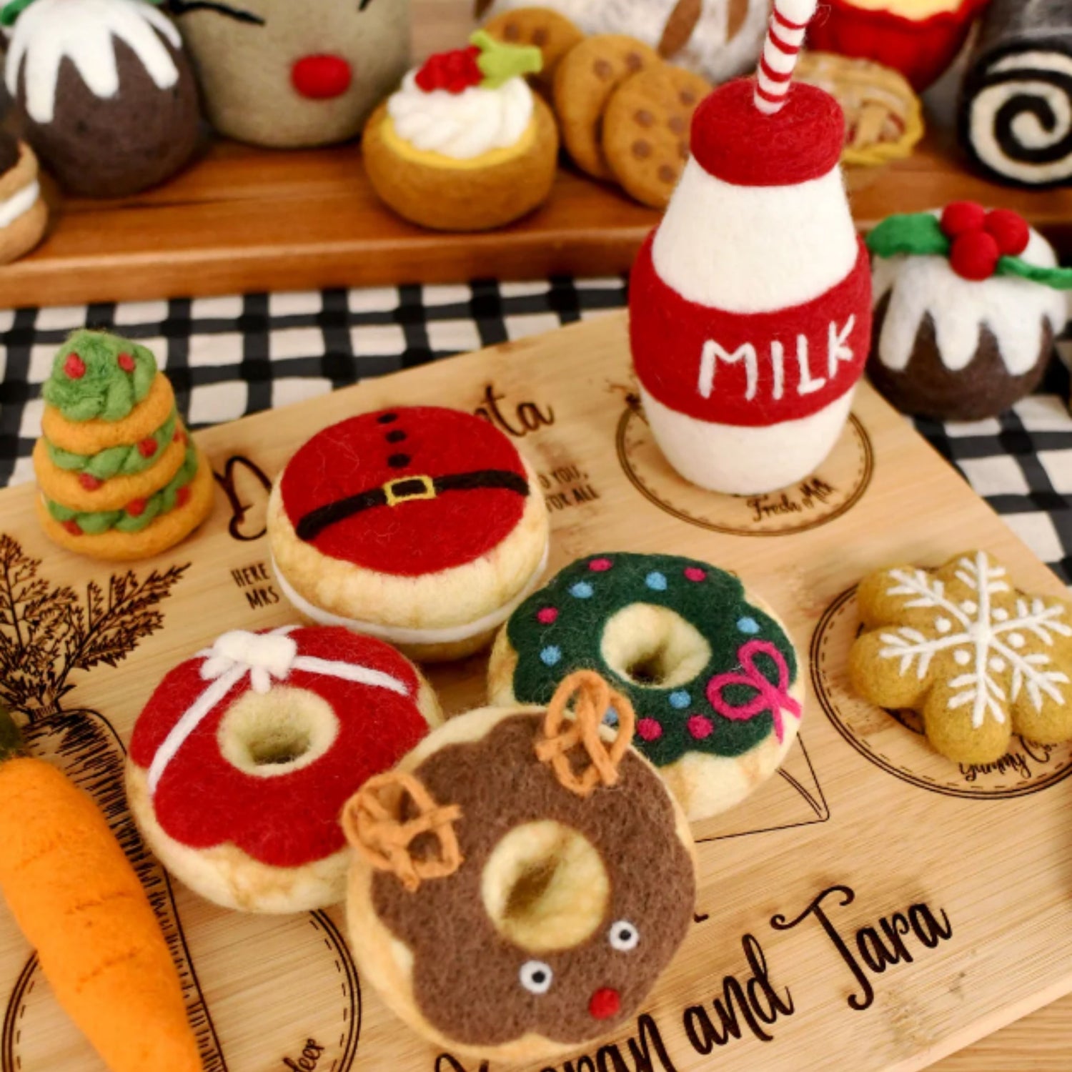 Felt Red Present Donut | Christmas Play Food