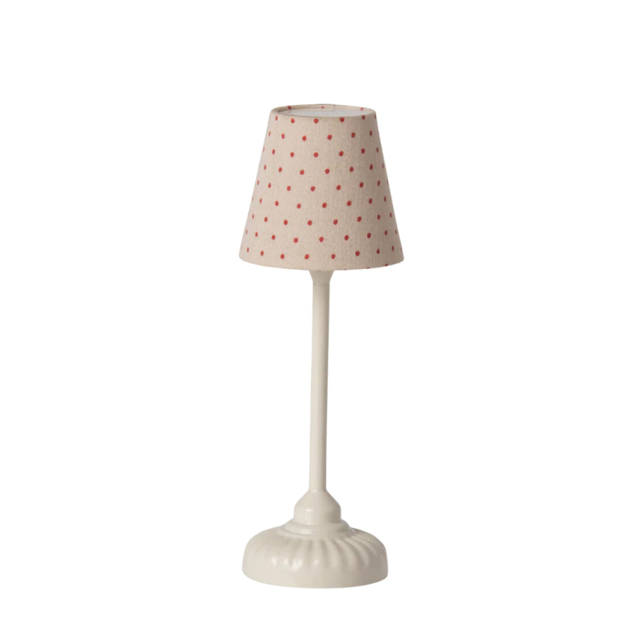PRE-ORDER Maileg Vintage Floor Lamp - Sand, Red Polka Dots (Mouse)