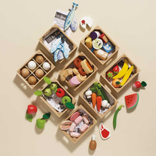 Wooden Harvest Vegetables (Play Food) in Market Crate