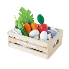 Wooden Harvest Vegetables (Play Food) in Market Crate