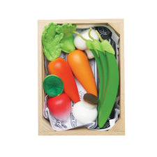 Wooden Harvest Vegetables (Play Food) in Market Crate