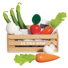 Wooden Harvest Vegetables (Play Food) in Market Crate