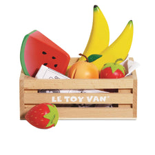 Wooden Fruits (Play Food) in Market Crate