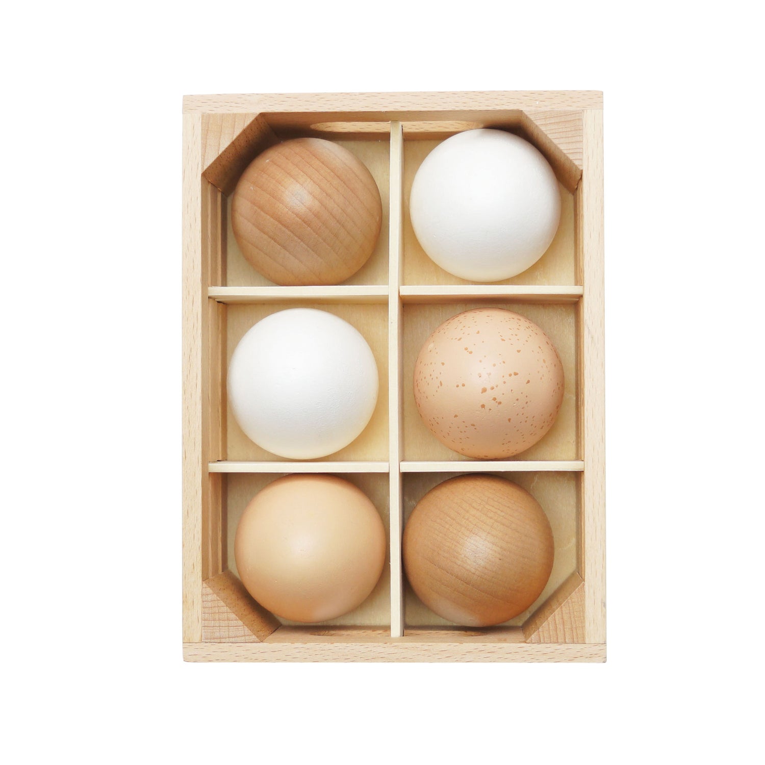 Wooden Toy Farm Eggs In Market Crate