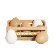 Wooden Toy Farm Eggs In Market Crate