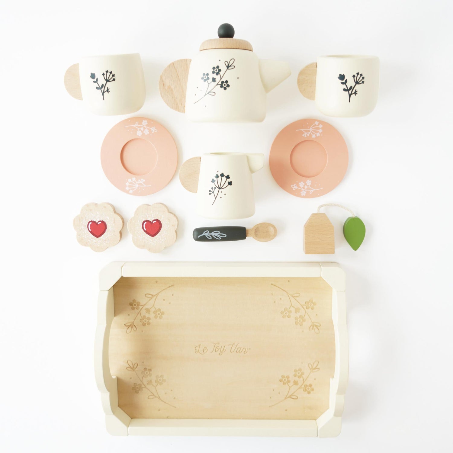 Wooden Toy Tea Set With Tray