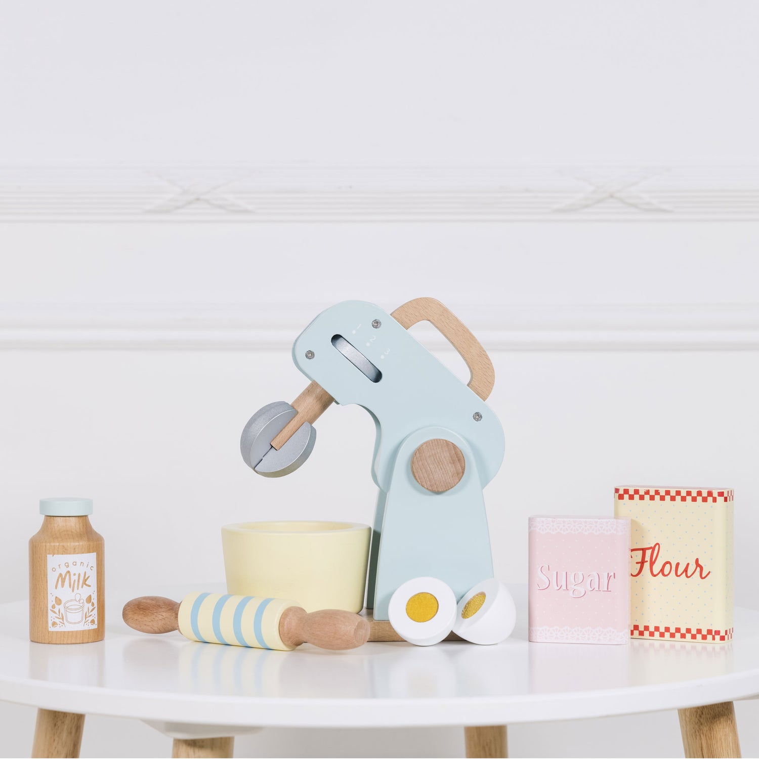 Wooden Toy Mixer Play Set