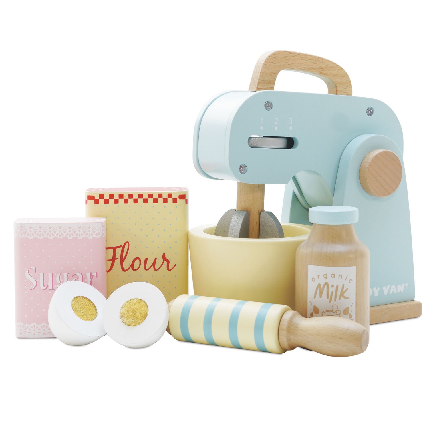 Wooden Toy Mixer Play Set