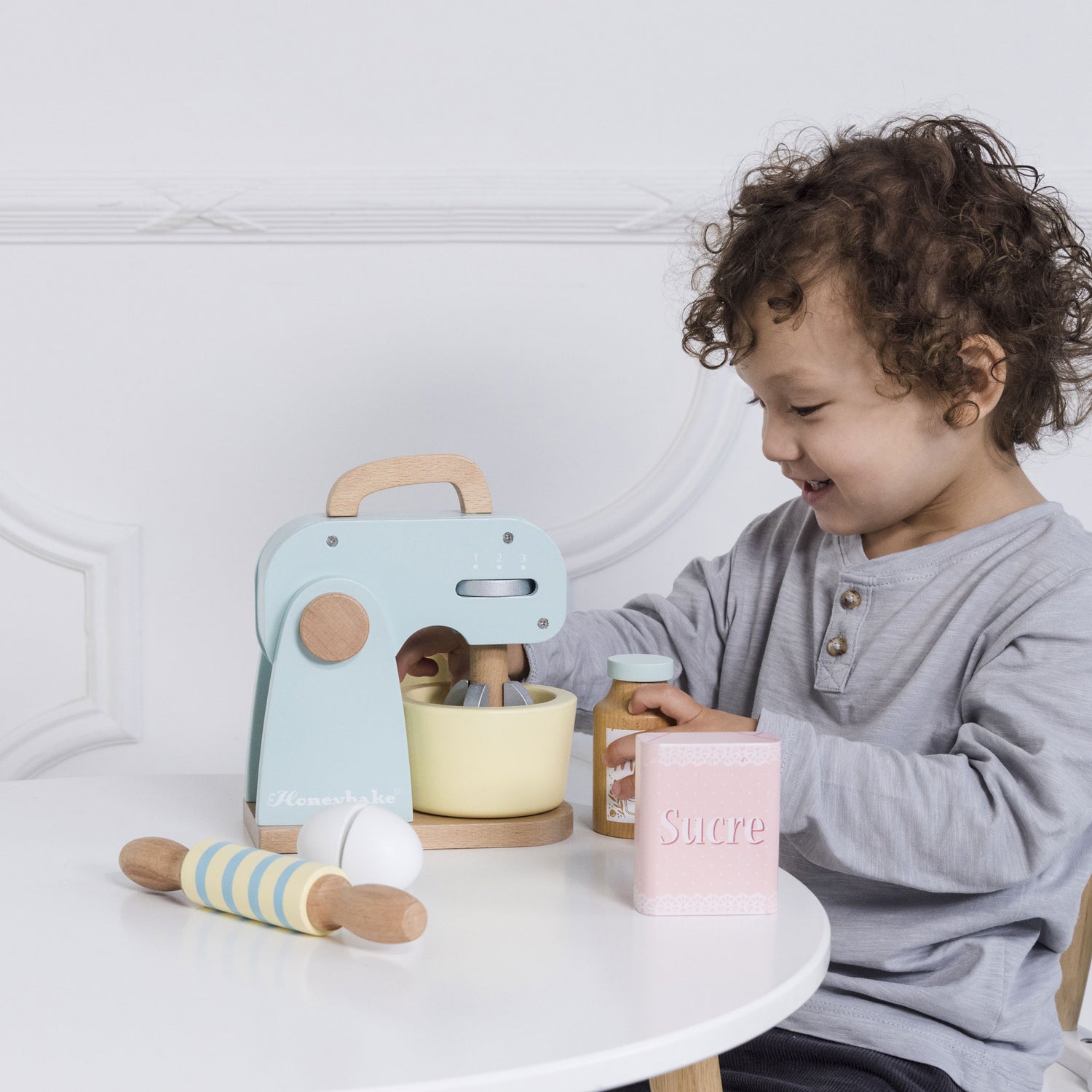 Wooden Toy Mixer Play Set