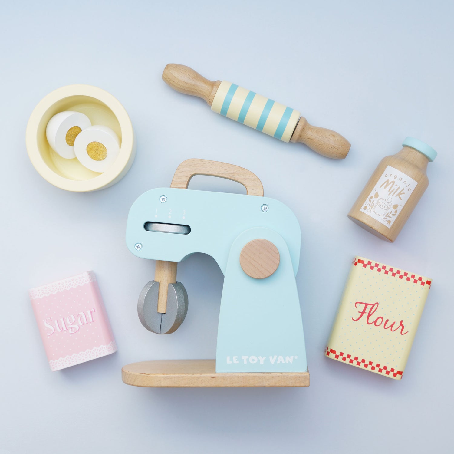 Wooden Toy Mixer Play Set