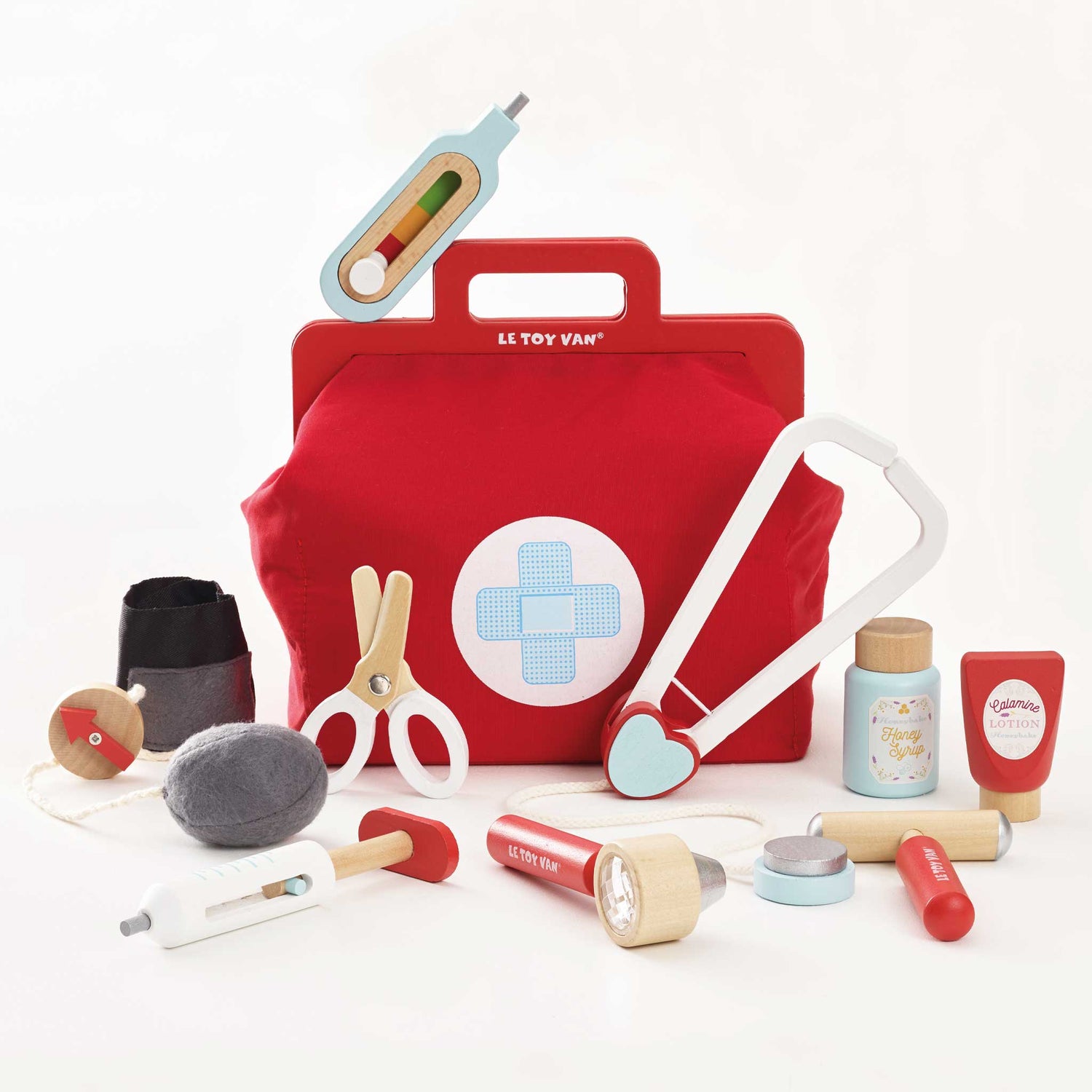 Vintage Wooden Toy Doctor Roleplay Kit