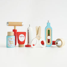 Vintage Wooden Toy Doctor Roleplay Kit