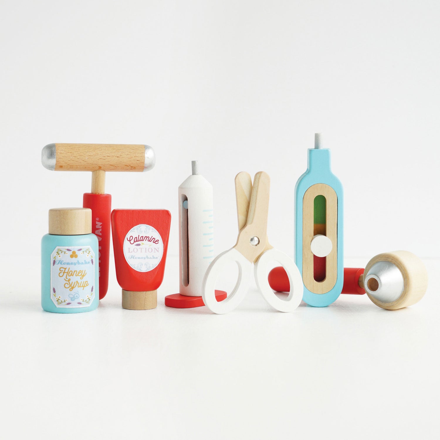 Vintage Wooden Toy Doctor Roleplay Kit