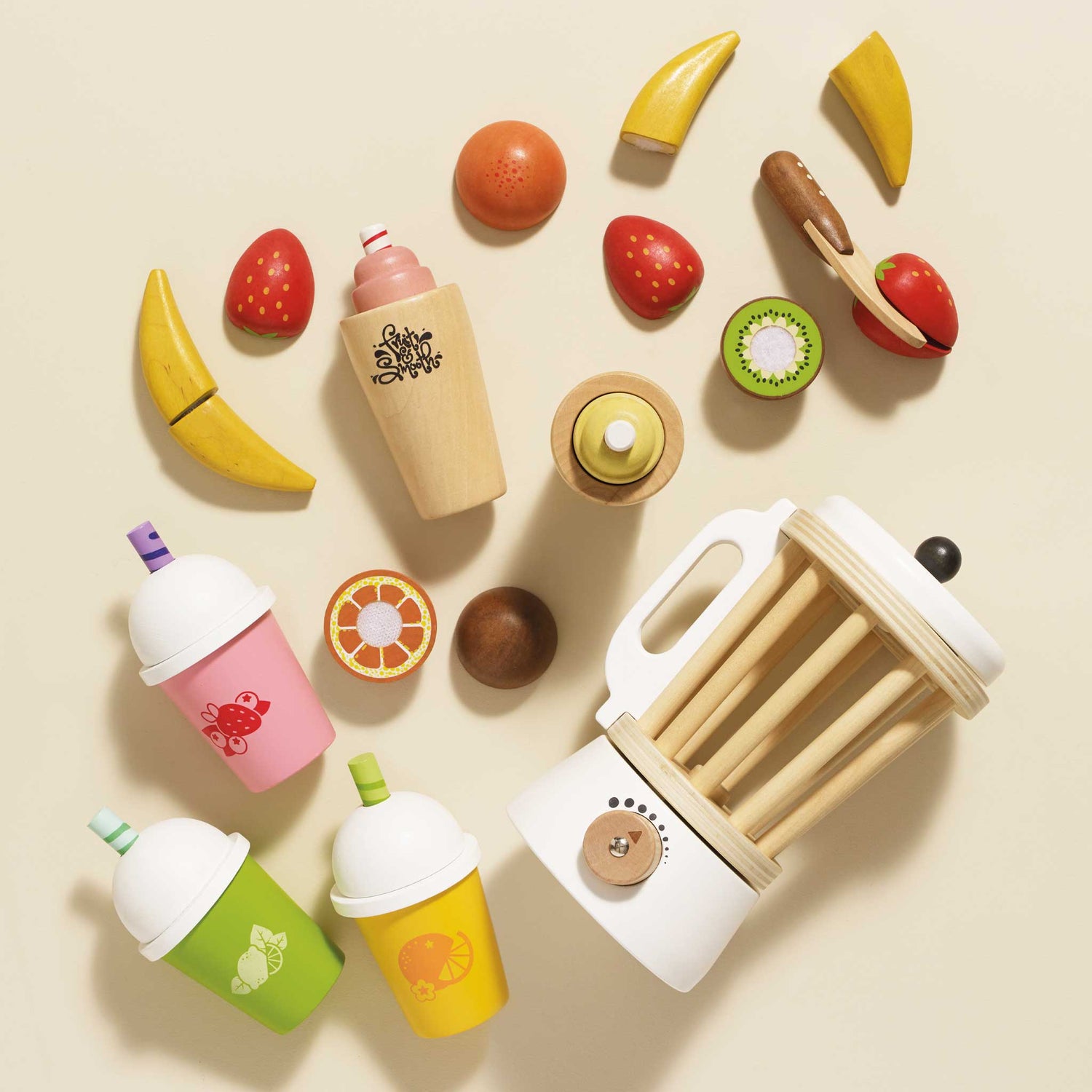 Wooden Fruit & Smoothie Blender (Play Food) Set