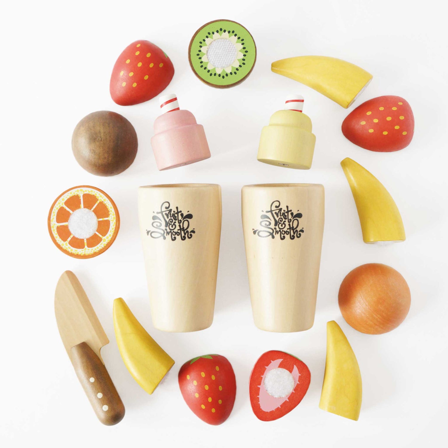 Wooden Fruit & Smoothie Blender (Play Food) Set
