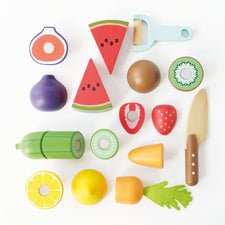 Wooden Chopping Board & Sliceable Play Food
