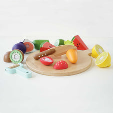 Wooden Chopping Board & Sliceable Play Food