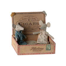 Maileg Mice Set in Cigar Box (Mum & Dad Mouse)