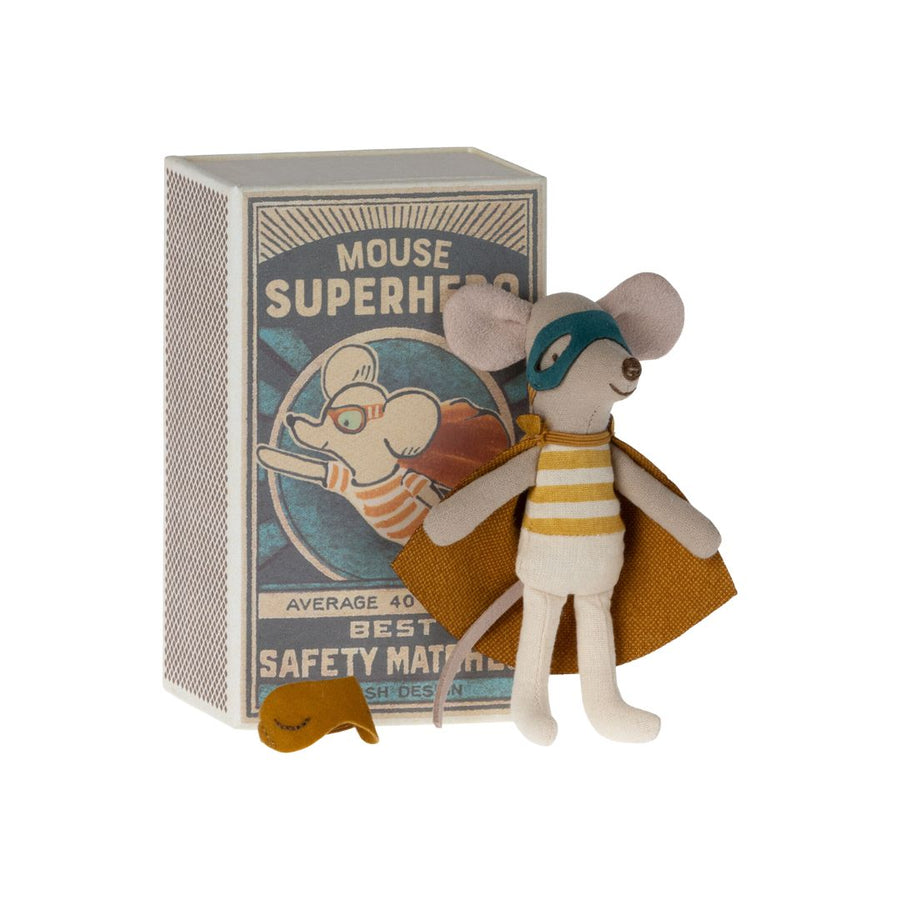 Maileg Superhero Mouse in Matchbox (Little Brother)