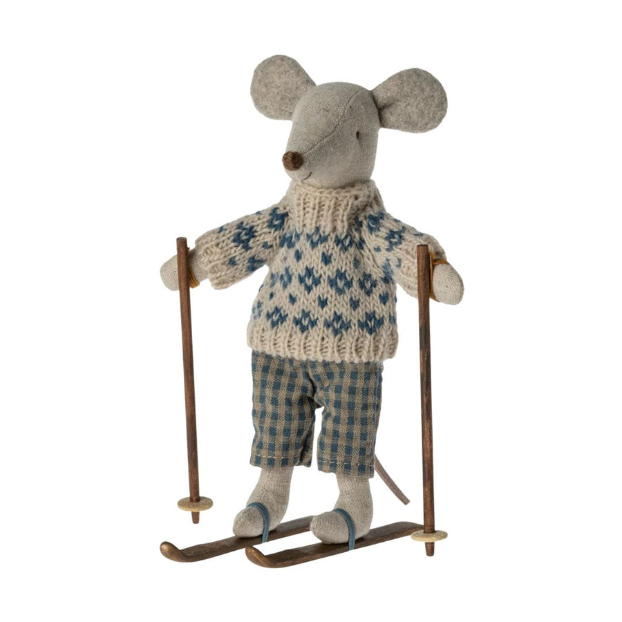 Maileg Winter Mouse with Ski Set (Dad)