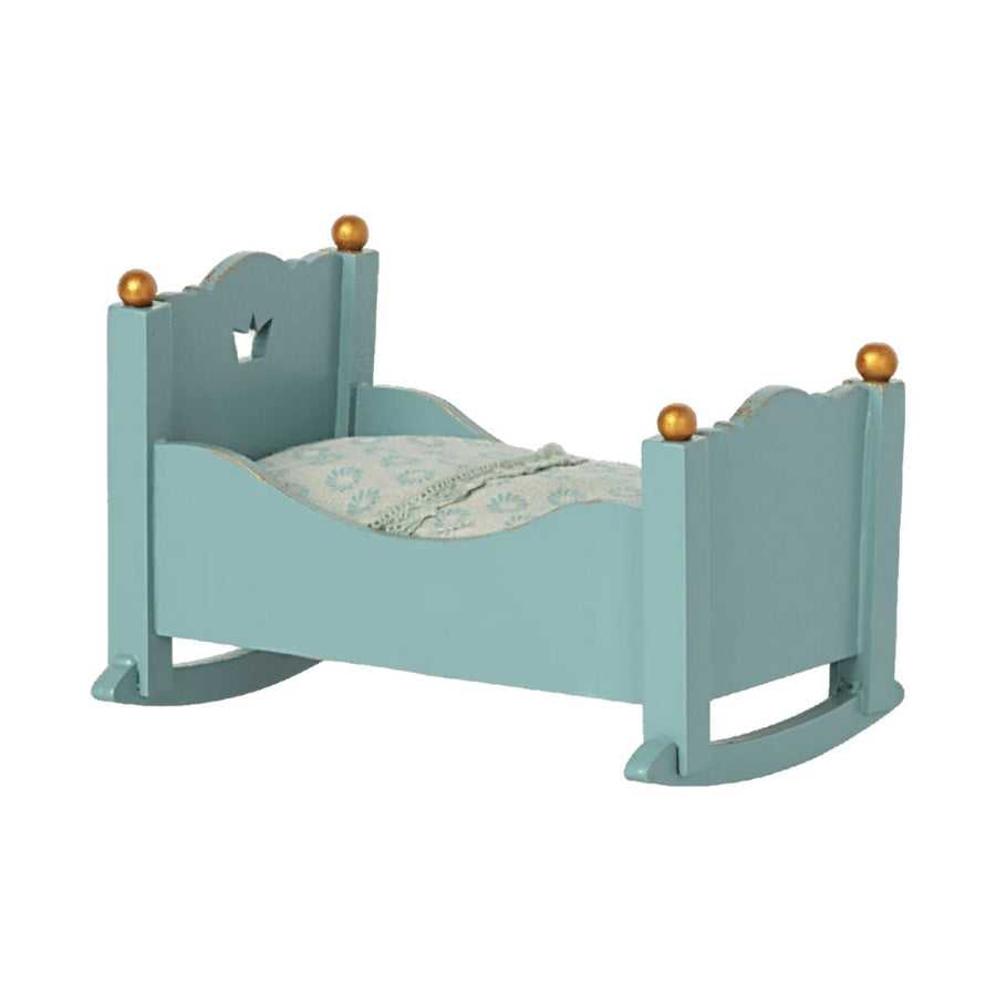 Maileg Baby Mouse Cradle (Blue)