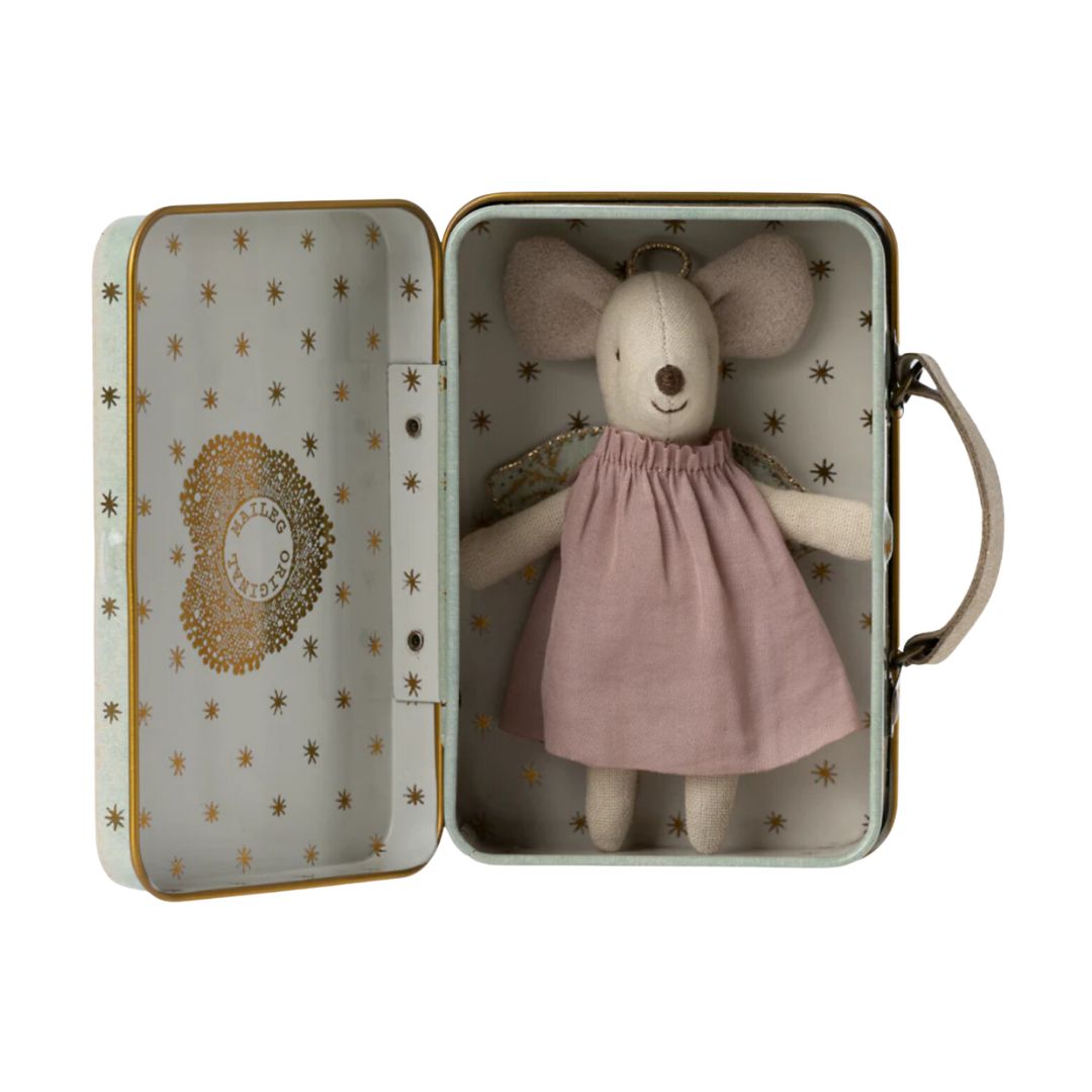 Maileg Angel Mouse with Suitcase (Little Sister)