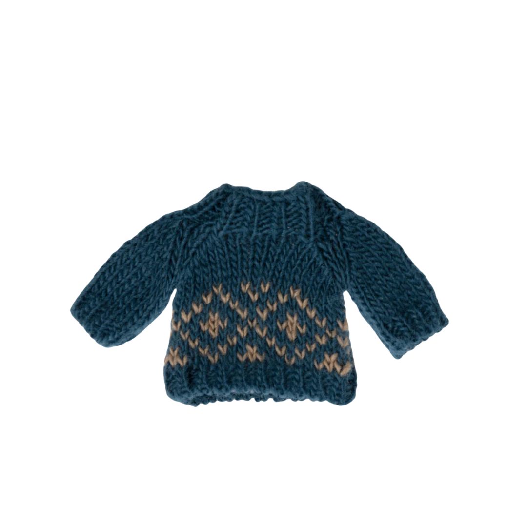 Maileg Knitted Blue Sweater (Mum/Dad Mouse)
