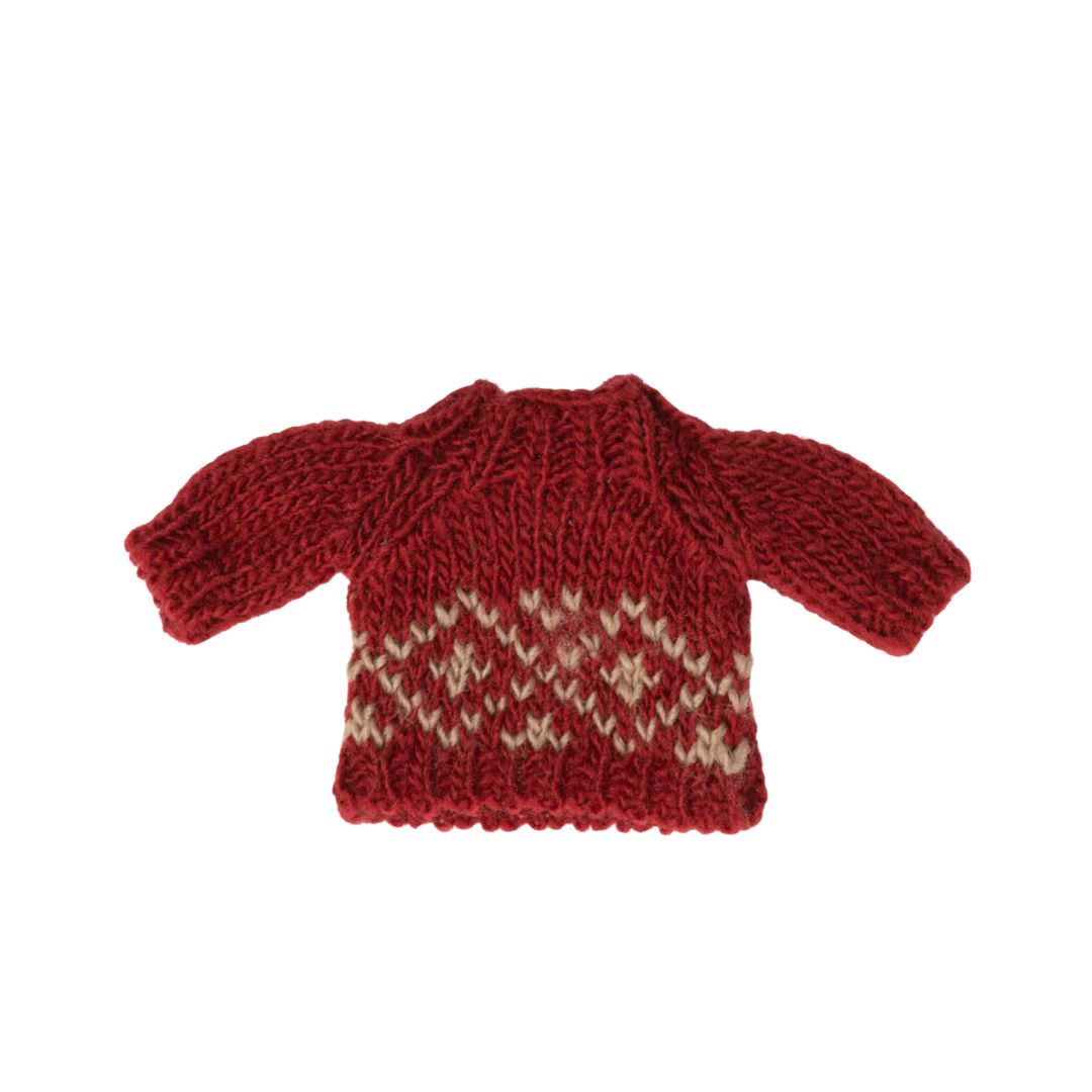 Maileg Knitted Red Sweater (Mum/Dad Mouse)