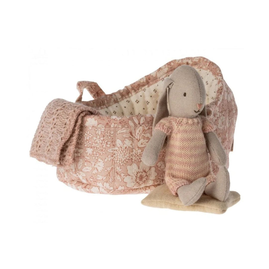 Maileg MICRO Bunny in Carry Cot (Light Rose)