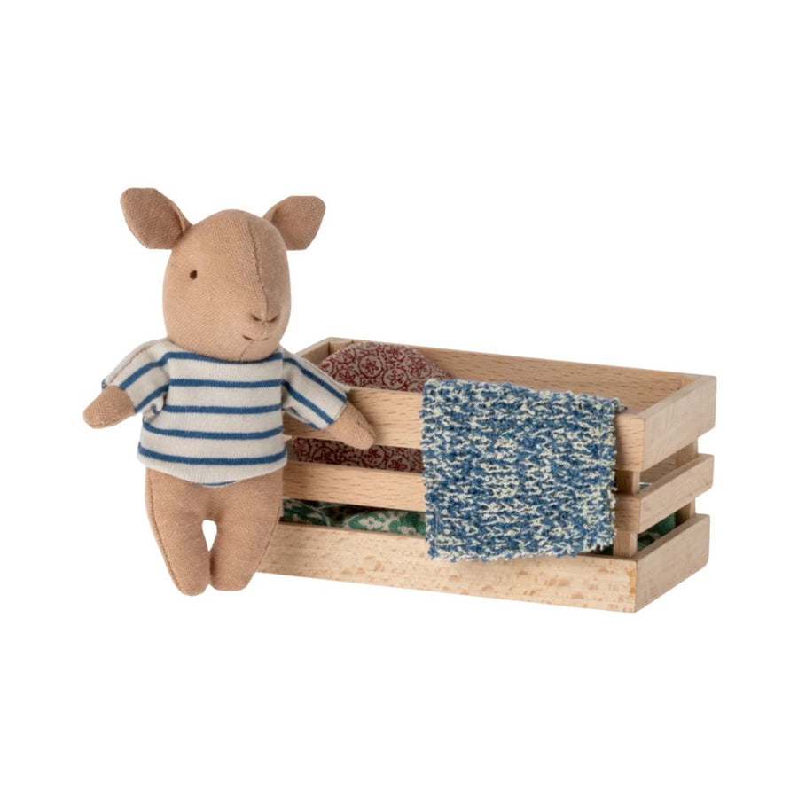 Maileg Baby Pig in a Box (Blue)