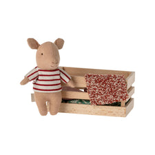 Maileg Pig in a Box (Baby Girl - Red)