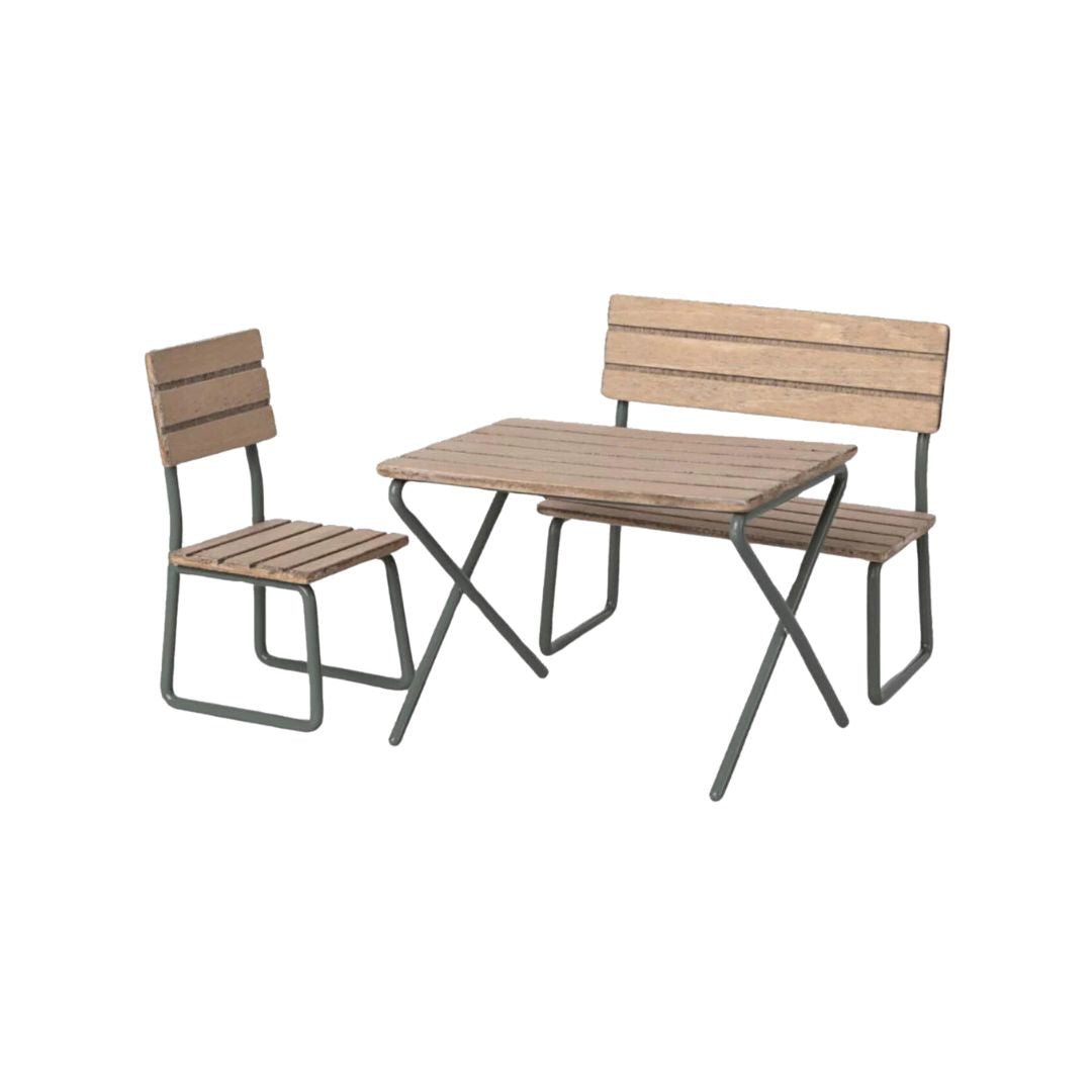 Maileg Wooden Garden Table and Chair Set (Mouse)