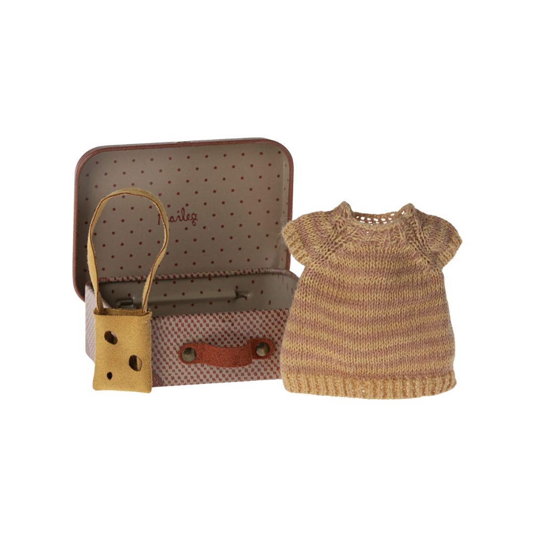 PRE-ORDER Maileg Knitted Dress and Bag in Suitcase (Big Sister)