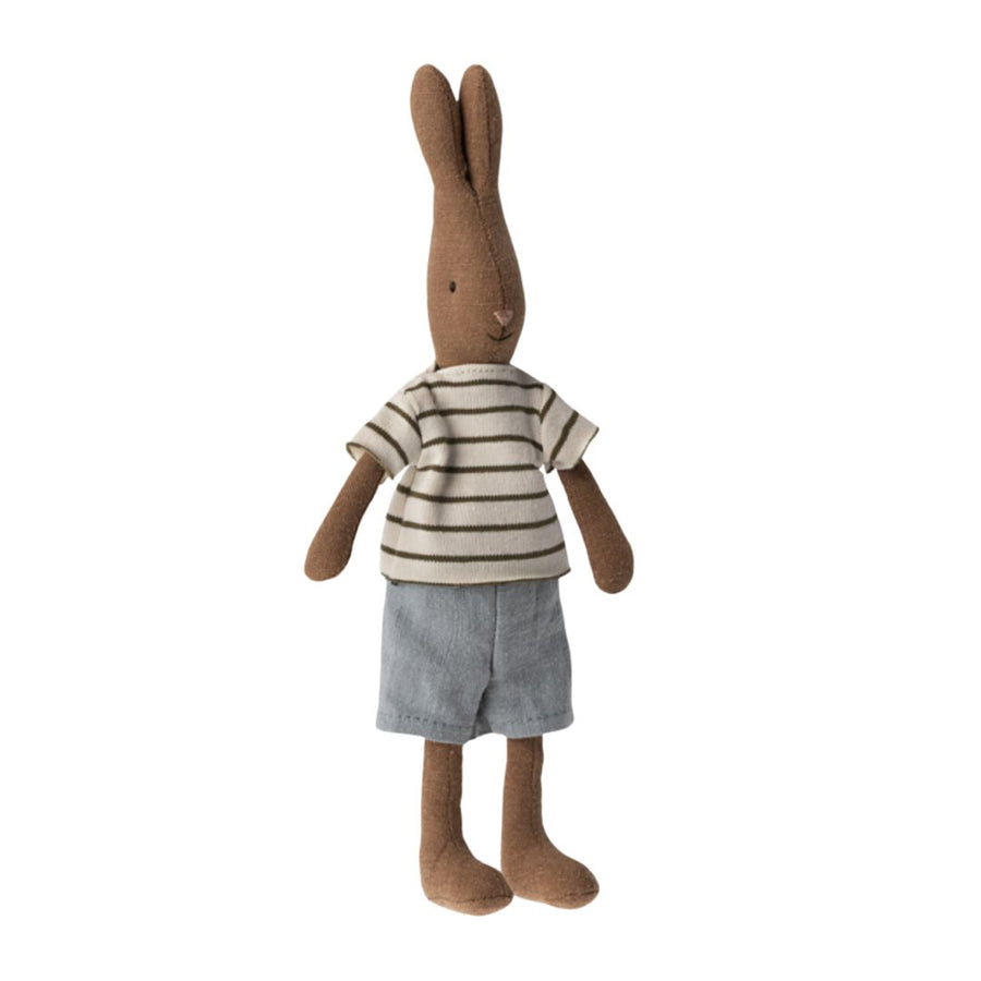 PRE-ORDER Maileg Brown Rabbit in Striped Shirt & Shorts (SIZE 1)