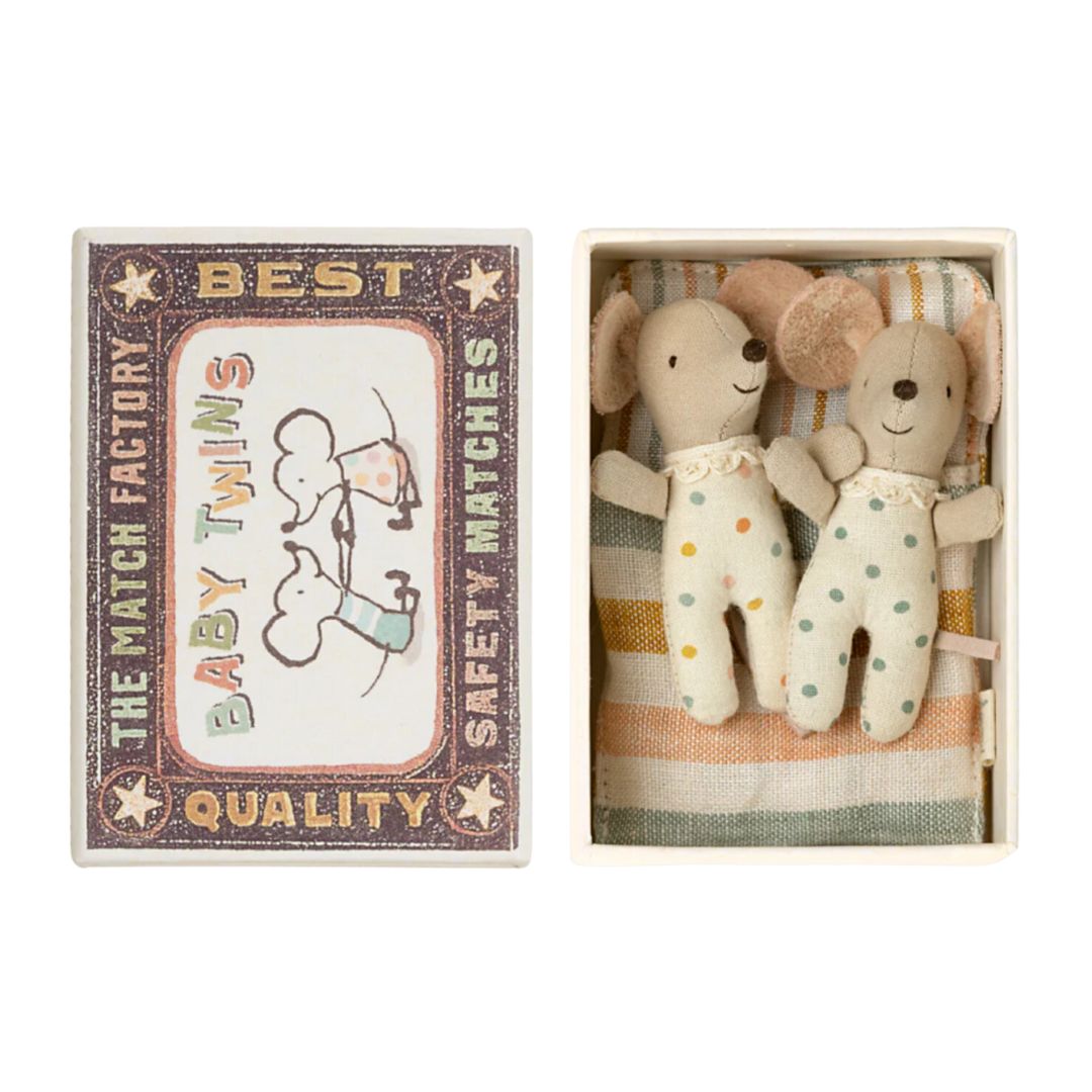 Maileg Baby Mice Twins in Matchbox