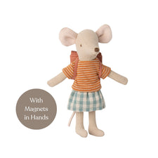 Maileg Tricycle Mouse with Bag - Old Rose (Big Sister)