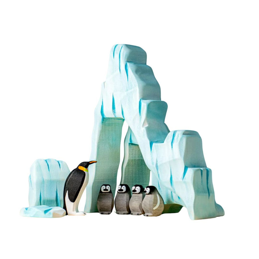 Bumbu Toys Wooden Icy Cliff and Penguin Set