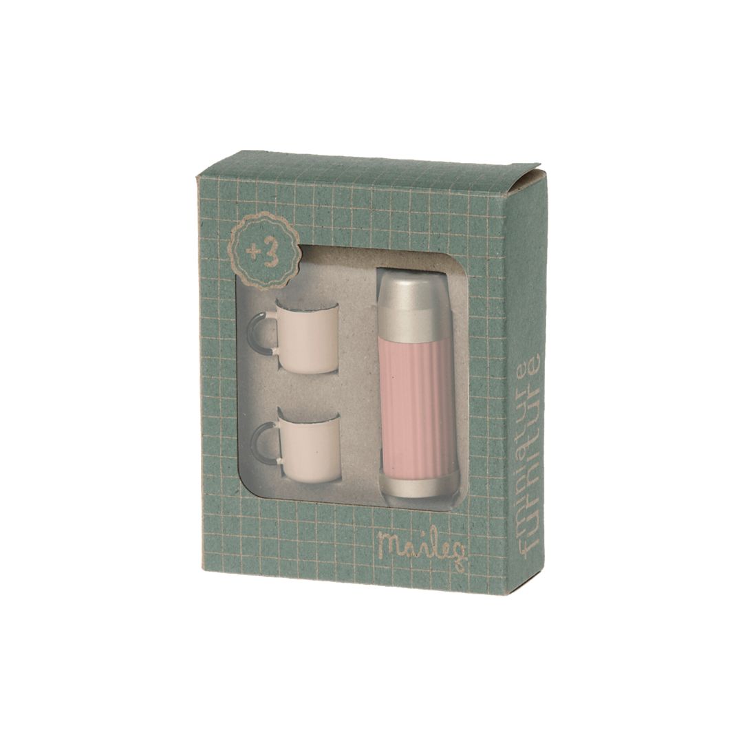 Maileg Thermos and Cups - Soft Coral (Mouse)