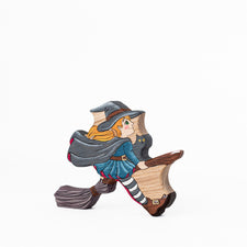 Young Witch | Wooden Halloween Toy