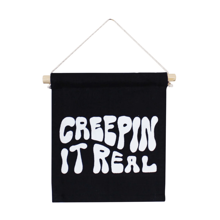 Imani Collective Décor "Creepin' it Real" Halloween Hang Sign by Imani Collective Holly Jolly Hang Sign | Organic Canvas Wall Hangings | The Playful Peacock