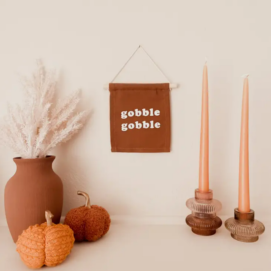 Imani Collective Décor "Gobble Gobble" Hang Sign by Imani Collective  "Give Thanks" Organic Canvas Hang Sign | Fall Kids Room Décor 